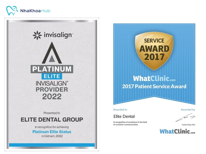 Nha khoa niềng răng uy tín tp hcm - Các giải thưởng và chứng nhận của Elite Dental