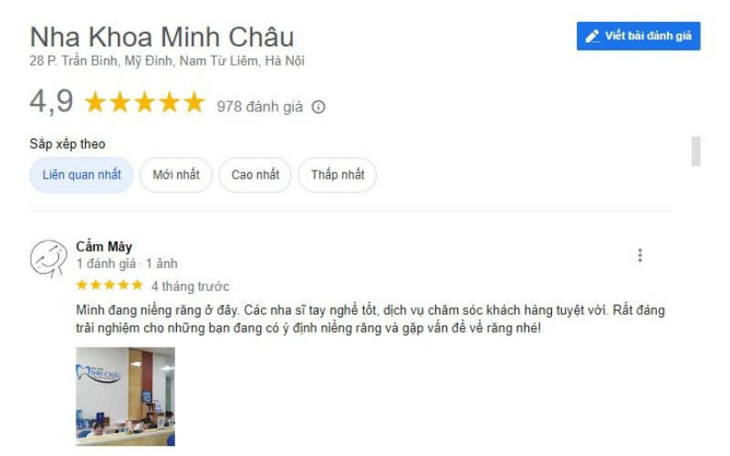 Đánh giá của khách hàng về nha khoa Minh Châu