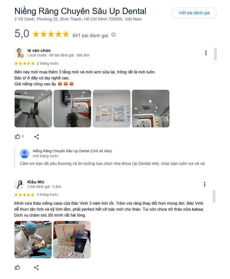 Bác sĩ Vinh tại nha khoa nhận về nhiều lời khen