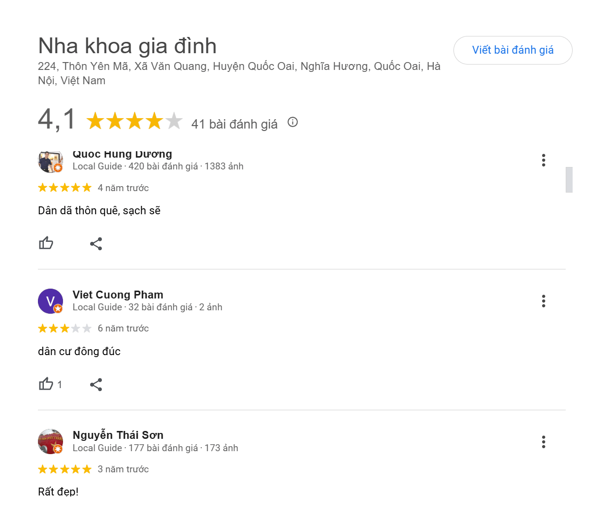 Đánh giá về Gia Đình