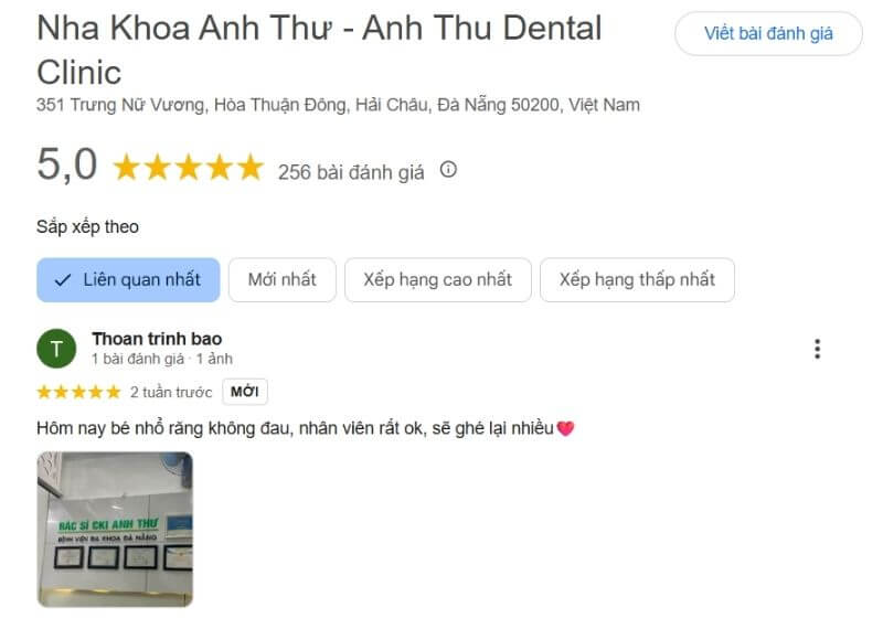 Với hơn 20 năm kinh nghiệm trong lĩnh vực nha khoa, Anh Thư là địa chỉ uy tín được nhiều gia đình lựa chọn tại Đà Nẵng.