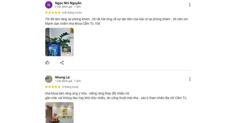 Khách hàng cảm thấy hài lòng khi đến với nha khoa Cẩm Tú
