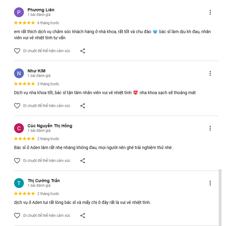 Aden đặc biệt nổi tiếng với dịch vụ bọc răng sứ