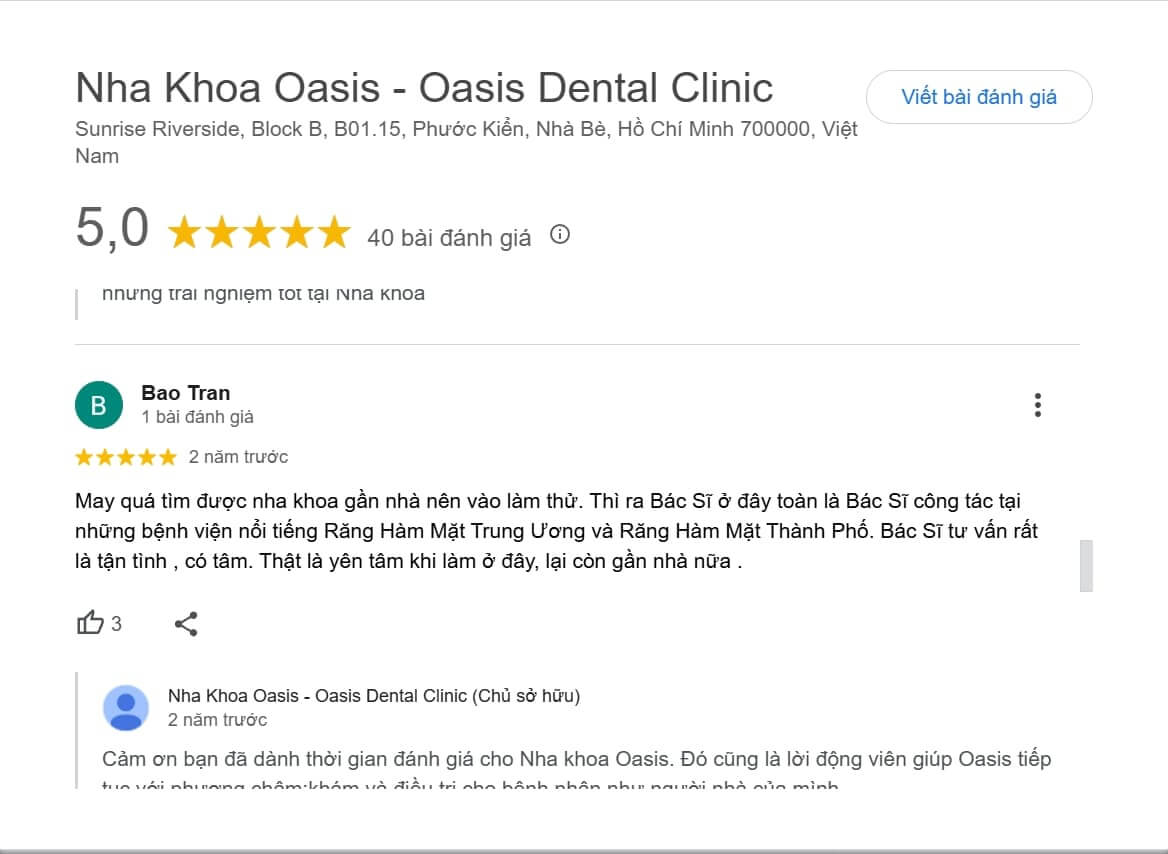 Nha Khoa Oasis là một trong những phòng khám nha khoa hiện đại, tiêu chuẩn cao