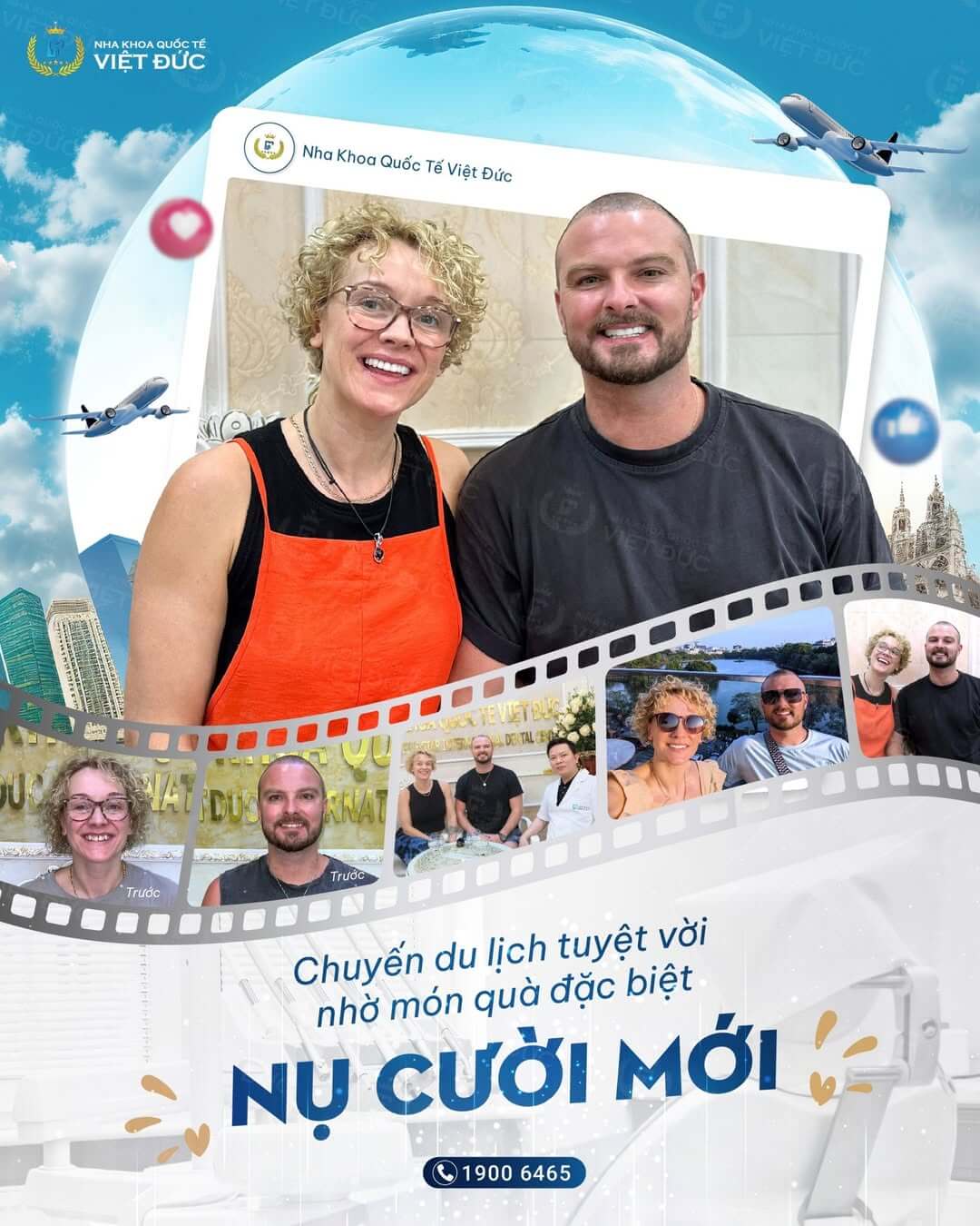 Anh Joe Thomas và chị Rebecca Carter với nụ cười tự nhiên và rạng rỡ sau 3 ngày