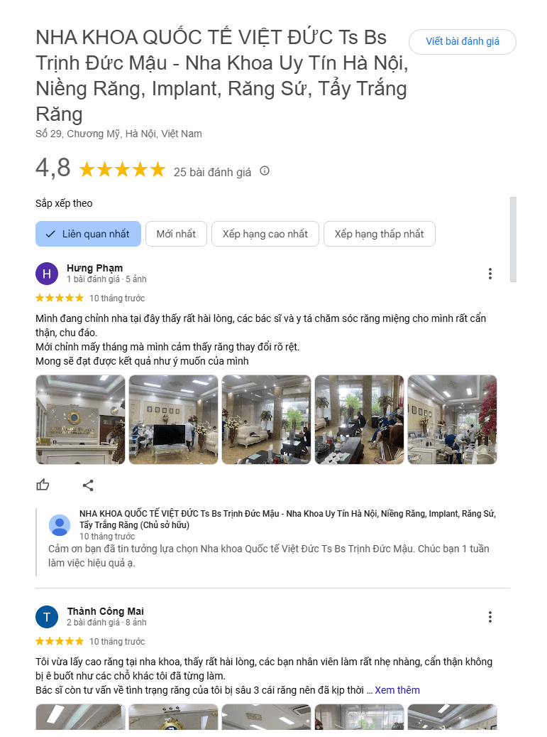 Đánh giá từ khách hàng