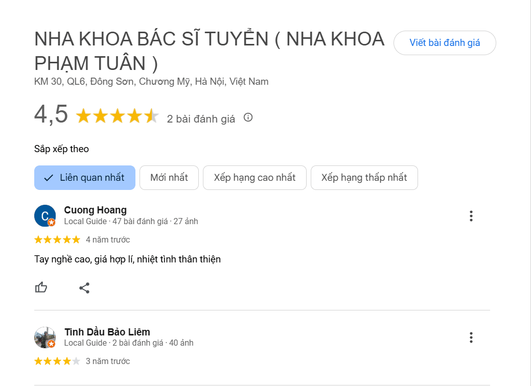 Đánh giá từ khách hàng