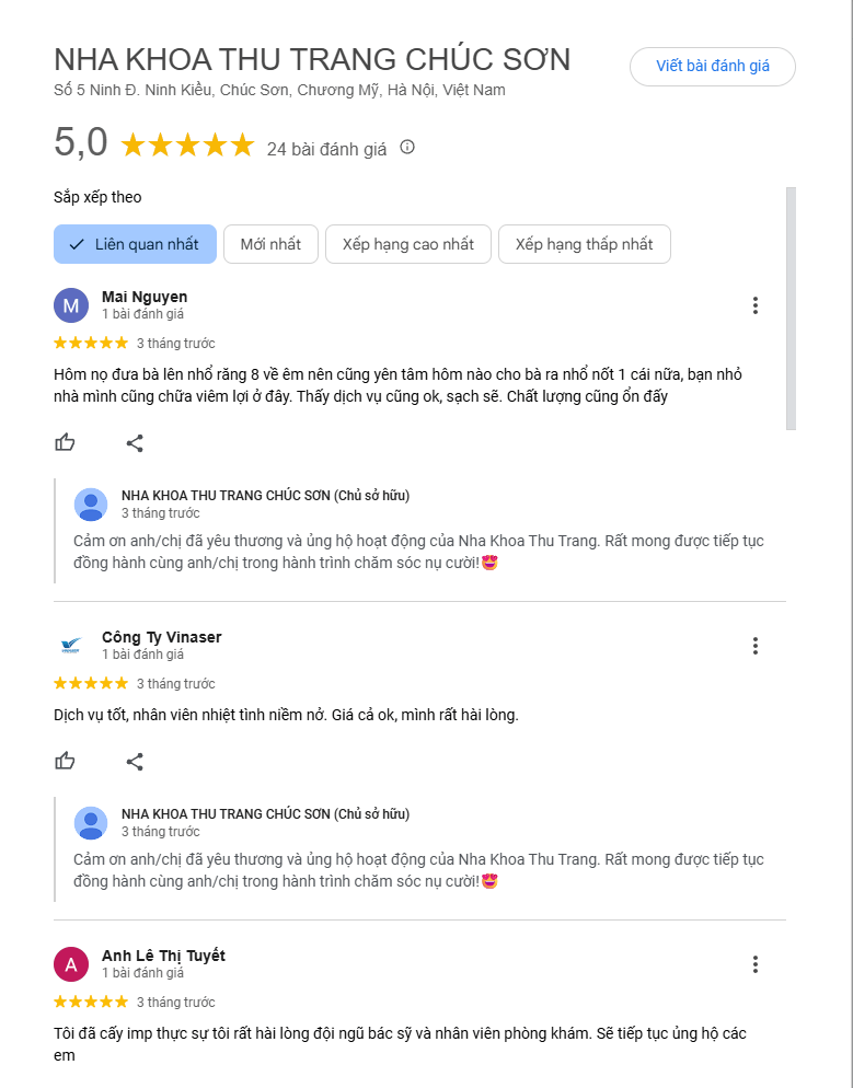 Đánh giá từ khách hàng