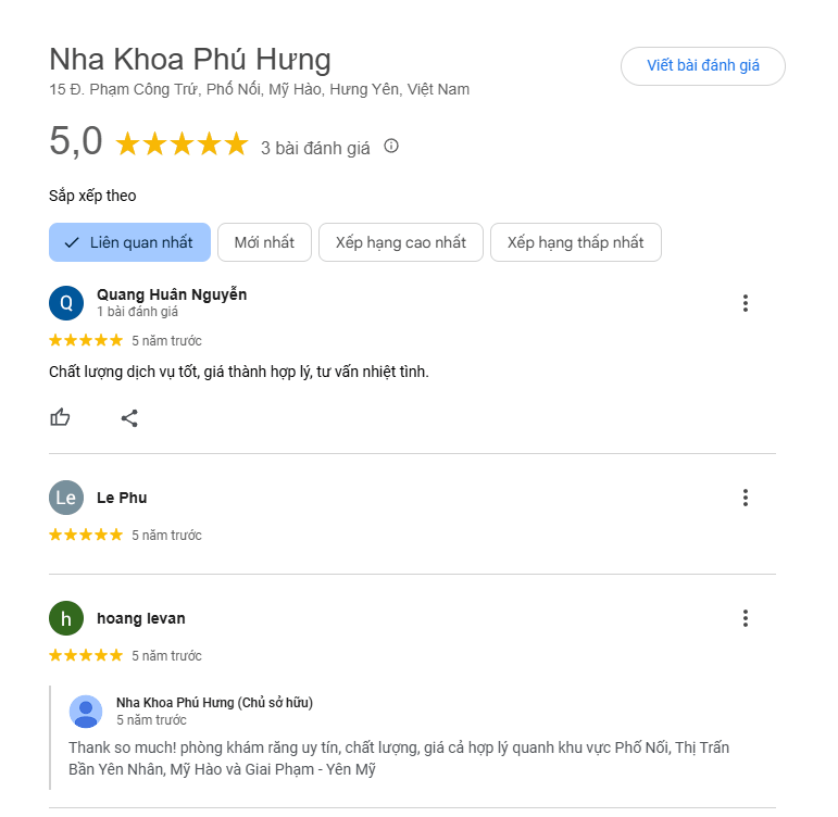 Đánh giá từ khách hàng