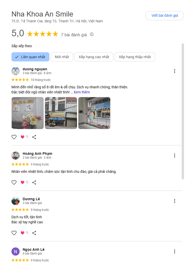 Đánh giá từ khách hàng